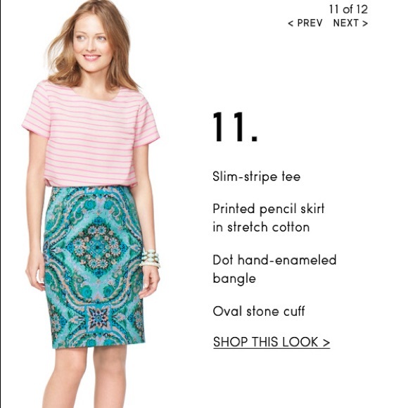J. Crew Dresses & Skirts - J. Crew Green Printed Pencil Skirt
